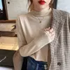 2024 Nuevo Conjunto de Otoño e Invierno Chaqueta de Punto Base de Cuello Semialto para Mujer Top Delgado con Efecto Adelgazante