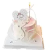 214 Decoración de Pastel para el Día de San Valentín Estrella Plateada de Cinco Puntas Tarjeta de Corazón de Amor Vela para Inserto de Declaración de Pareja