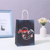 Bolsa de Regalo de Dibujos Animados Temática Ninja Negra y Roja Bolsa de Papel Kraft Bolsa Tote para Fiesta Venta Directa de Fábrica