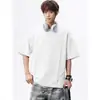 Camiseta Casual de Verano 2026, Nuevo Estilo, Plisado Tridimensional, Remache, Tejido de Aire, Fresca, Holgada, Cuello Redondo, Manga Corta para Hombre