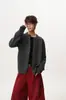 Cardigan suéter de botões estilo preguiçoso com blocos de cor, unissex, design retrô moderno, perfeito para o inverno, peça de outer wear solta para casais
