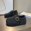 Zapatos Birkenstock de suela gruesa para mujer otoño e invierno más terciopelo feos lindos peludos algodón de nieve que aumentan la altura suela suave mocasines de fieltro de lana