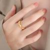 Gargantilla Francesa Acero de Titanio Forma de Llama Ondulada Anillo Geométrico Irregular Anillo Nicho Joyería de Oro Joyería Pulsera