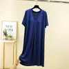 Bata de una pieza con ropa holgada para casa, pijama fino para mujer que se puede usar afuera, vestido de verano con almohadilla en el pecho y cuello en V