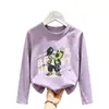 Camiseta de manga larga para niño 2026 modelo nuevo de otoño, manga larga algodón puro estampado de dibujos animados camiseta base para niños top
