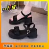 Sandalias Romanas para Mujer 2026 Nuevas de Verano Suela Gruesa Antideslizantes Tacón Grueso Sandalias de Moda que Combinan con Faldas y Son Versátiles Zapatos de Playa
