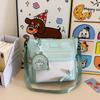 Bolsa de Ombro Tote Casual Tendência Harajuku Coreano Cor Simples e Fresca Color-Blocking Grande Capacidade para Estudante