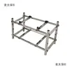 Suporte para unidade externa de ar condicionado aço inoxidável duto de ar unidade de parede estrutura de suporte absorção de choque base de camada dupla para piso Die Mai Tai Bao