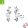 Encanto plateado rima nuevas estrellas exquisitas aubo mini aretes encanto de mujer brilla plata esterlina s925 aretes roscados