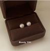 Pendientes de Plata de Ley S925 de Alto Brillo, Perla Blanca Australiana Perfectamente Redonda, Pendientes Elegantes Retro Estilo Hong Kong, Simples y Exquisitos para Mujer