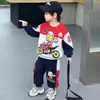 Roupa infantil, conjunto para meninos, nova coleção primavera/outono 2026, para bebês e crianças pequenas, com um conjunto esportivo e casual temático de motocicleta Ultraman