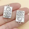 Colgante de Tarjeta de Tarot de Oro Antiguo Sol Luna Estrellas Mundo Amantes Amuletos Pulsera DIY Collar Accesorios de Joyería