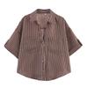 Nuevas Camisetas Casuales de Estilo Europeo y Americano para Mujer Verano 2025 con Mangas de Tres Cuartos, Camisas de Botones Sencillos Sueltas con Cuello
