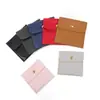 Bolsa de Embalaje para Joyería con Broche Metálico de Cuero PU Bolsa de Almacenamiento para Pulseras Anillos Bolsa Portátil con Tapa para Colgantes Pulseras Joyería