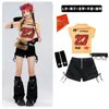 Ropa de Jazz para Niñas, Top Corto, Talla 27, Conjunto de Ropa de Baile de Malla con Mangas Cortas, Atuendo de Performance de Jazz para Niñas