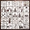 Molde de pintura vazado de Natal Conjunto de moldes de desenho de Natal Ferramenta de pintura DIY para crianças Molde PET