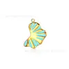 Aço Inoxidável Gotejamento de Óleo Design de Textura Plissada Lava Flor Exagerada Folha de Ginkgo Pingente Acessórios para Brincos Colares DIY