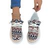 Estilo Novo Primavera 2024 Mocassins de Lona com Cadarço Sapatos Casuais Planos Femininos Sapatos de Tecido Femininos Sapatos para Mães