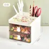 Estilo ins portalápices de lámpara de calle de múltiples capas caja de almacenamiento bolsa de material crema para manualidades hecho a mano lindo tipo cajón para estudiantes