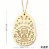 Conejo de Madera de Pascua Huevos de Colores Pollito Zanahoria Etiqueta Grabado Láser Madera Cruda Etiqueta Colgante Decoración Festiva Adorno Colgante