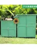 Armário de Armazenamento para Jardim Externo, Armário de Armazenamento para Pátio e Varanda, Depósito à Prova de Chuva e Sol, Caixa de Armazenamento Externa Estilo Rústico