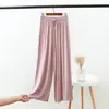 Pantalones de pierna ancha de algodón modal de cintura alta para mujer, primavera y verano, holgados, drapeados, rectos, casuales, adelgazantes, cropped