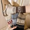 Calcetines de Lana Jacquard Vintage Fairisland para Mujer Calcetines de Media Caña Otoño e Invierno Calcetines Gruesos Cálidos de Rizo Estilo Japonés Medias Combinables
