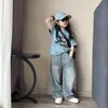 Camiseta Casual de Manga Corta Batik de Verano para Hombre y Mujer Pantalones Vaqueros Finos de Pierna Recta para Niños Grandes Pantalones Modernos