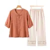 Top Cárdigan de Verano Nuevo Estilo Chino para Mamá de Edad Media, Ramio 2026 Nueva Moda para Mujeres Mayores