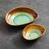Cuenco Cerámico Verde Esmeralda Horneado por el Fabricante, Cuenco para Sopa, Cuenco para Fideos, Vajilla Retro de Hotel, Cuenco Irregular para Ensalada, Cuenco para Postre, Plato