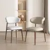Silla de Comedor Nórdica Moderna Simple de Madera Maciza Silla de Madera Maciza para el Hogar Lujo Ligero Bolsa Suave Silla de Ocio con Respaldo para Hotel Cafetería