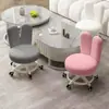 Silla Estilo Crema Orejas de Conejo Silla para el Hogar Manicura Belleza Silla Giratoria de Recepción Respaldo Taburete de Barra Silla de Barra Taburete de Lujo Ligero
