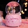 Coração de Menina Raposa de Nove Caudas Caixa de Música Bola de Cristal Neve Oito Tons Iluminação Artesanato de Resina Presente para Estudante Criança