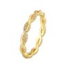 R0657 Diseño de Nicho Europeo y Americano Anillo Retorcido para Mujer Transfronterizo Nuevo Chapado en Oro de 18K Anillo Retro con Circonita INS