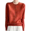 Primavera 2025 Nuevo Estilo Retro Andy Cárdigan de Punto de Cuello Redondo de Terciopelo Hilo Fluorescente Holgado Combinable Abrigo Superior Mujer