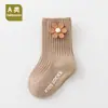26 Calcetines Nuevos de Algodón Peinado para Primavera y Otoño para Recién Nacidos, Calcetines de Tubo Medio Antideslizantes para Interiores para Niños Pequeños, Venta al por Mayor