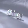 Pendientes de Planeta de Plata Pura S999 para Mujer, Pendientes Cósmicos de Saturno Huecos de Lujo Ligero de Gama Alta, Nueva Joyería para Orejas Suave con los Agujeros