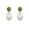 Brincos Verdes de Casca de Abacate Fresco Aparência Emagrecedora High-End Novos Brincos 2025 Brincos Redondos com Franjas Floresta para Mulheres