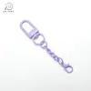 Fecho de Porta de Liga Colorida + Corrente de 4 Seções + Conjunto de Fecho Lagosta, Fecho de Corrente Pintado, Acessórios de Fecho para Joias, Gancho para Chaveiro