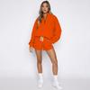 211271 outono e inverno Novo conjunto de moda feminina com shorts, suéter de gola alta com zíper, manga longa, cor sólida europeu e americano