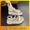 Sandalias para Mujer 2026 Verano Nueva Moda Versátiles Estilo Hada de Una Correa Zapatos Romanos Franceses con Falda Zapatos de Playa