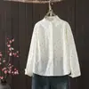 Cardigan Solto Feminino Estilo Japonês Mori Girl Estampa de Bolinhas Bordado Manga Longa Camisa Top Atacado Tendência