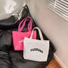 Bolsa de Tecido de Nylon de Mão para Mulheres Cor Pura Clássica Bolsa Tote de Grande Capacidade Bolsa de Mão com Logotipo de Publicidade Impresso