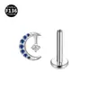 F136 Aleación de Titanio Nueva Luna Labio Uña Aobao Dientes Internos Labio Uña Arco Triangular Flor Multiestilo Anillo de Labio con Pedrería