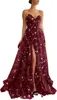 Elegante Vestido Largo de Noche con Lentejuelas y Diseño de Abertura, Adecuado para Banquetes, Fiestas, Ceremonias de Mayoría de Edad y Vestidos de Cumpleaños para Mujeres