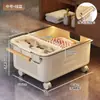 Cesta para ropa sucia, cesta de almacenamiento para ropa sucia debajo del estante del gabinete del baño con ruedas, diseño hueco, para uso doméstico, cesta de almacenamiento para baño para artículos varios, cesta de lavandería