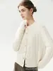 Suave cárdigan de punto 100% cachemira para mujer inspirado en el cosplay estilo coreano, suéter abrigo cálido de punto trenzado de cuatro cabos engrosado