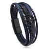 Cross-border Hot Selling Moda Masculina Criativa Multi-camada Pulseira de Couro Pulseira de Couro Fivela Magnética e Pulseira de Logo