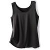 Camisola de Seda Falsa com Decote U para Primavera e Verão Feminina, Solta e Estilosa, Peça Externa Sexy de Cetim, Camada Base Fina para Ternos