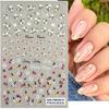 Pegatinas de uñas transfronterizas al por mayor ins primavera flor blanca pequeña girasol mariposa serie resistente delgada pegatinas adhesivas para uñas